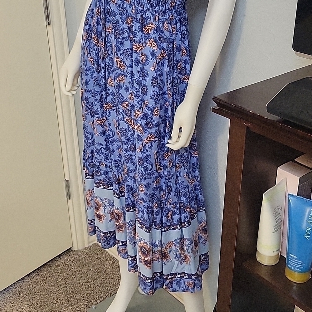 Cute Coquette Prairie Granny Floral Empire Waist Swing Shirt Land Girl Dress - Picture 8 of 8